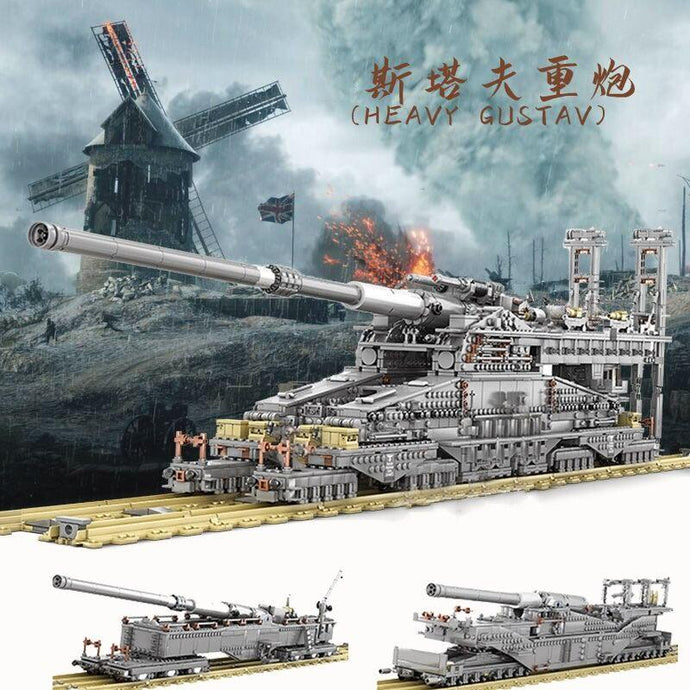 German Military Heavy Tank Gustav Artillery Model 3846PCS - 7aleon
